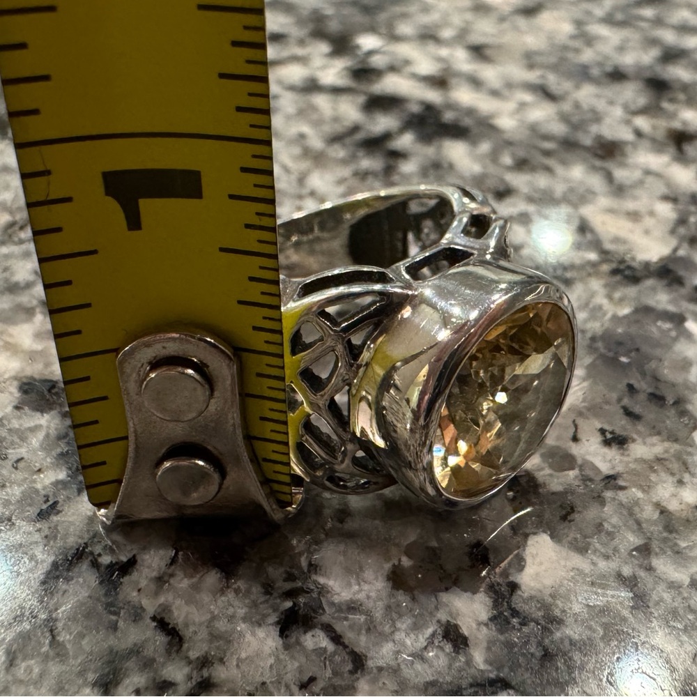 Retired Silpada Celtic Open Weave Citrine Ring R1425 - Sz 5 - Picture 9 of 10